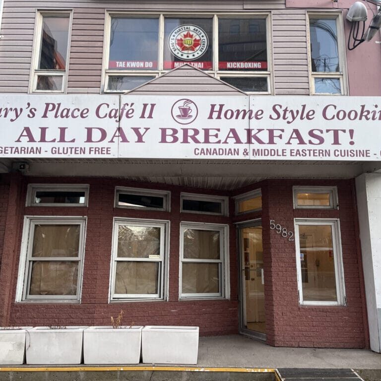 Mary's Place Cafe II on Spring Garden Road indefinitely closed in May 2024 and the building still sits empty. Image by Jenna Olsen
