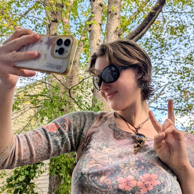 A girl takes a selfie outdoors in Halifax, Nova Scotia, on Wednesday, Sept. 24, 2025. (Rachel Bass/Dal Gazette)