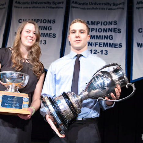 Dal athletes of the year Rieka Santilli and David Sharpe. (Chris Parent photo)