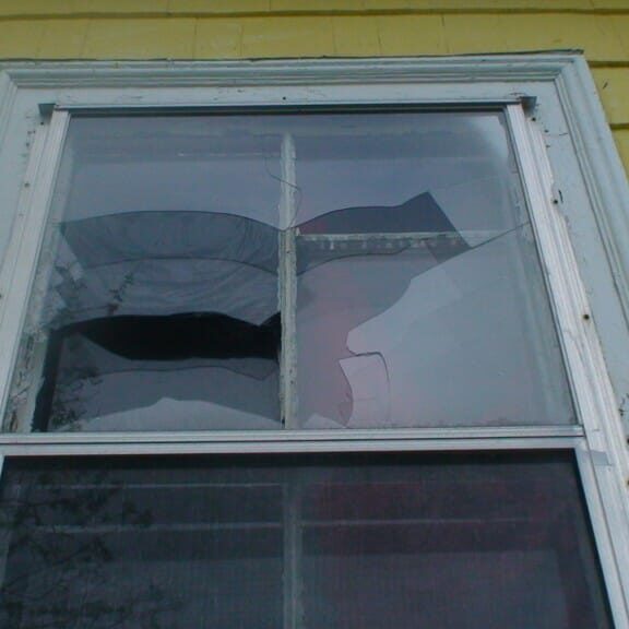 Broken glass. Photo supplied by Derek MacDonald.