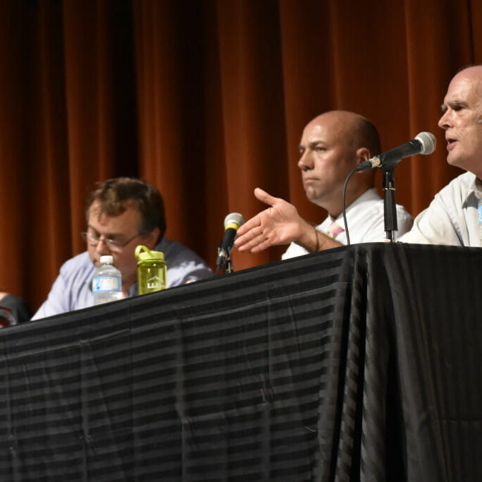 L-R: Megan Leslie, Thomas Trappenberg, Andy Fillmore, Allan Bezanson. (Photo by Patrick Fulgencio)