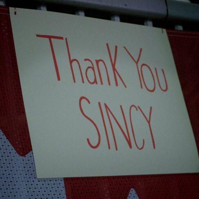 A sign at the Canada vs Brazil game on Oct. 31, thanking Christine Sinclair. All images credited to: Yonatan Roling
