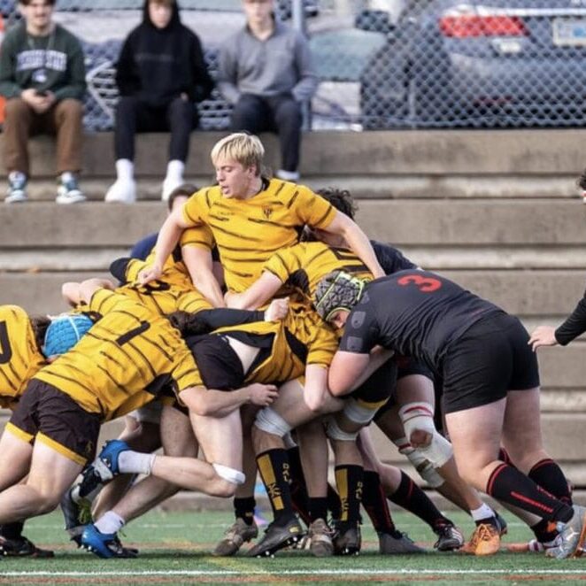 The Dal men's rugby team in their final game. Image credit: Dal Men's Rugby on Instagram