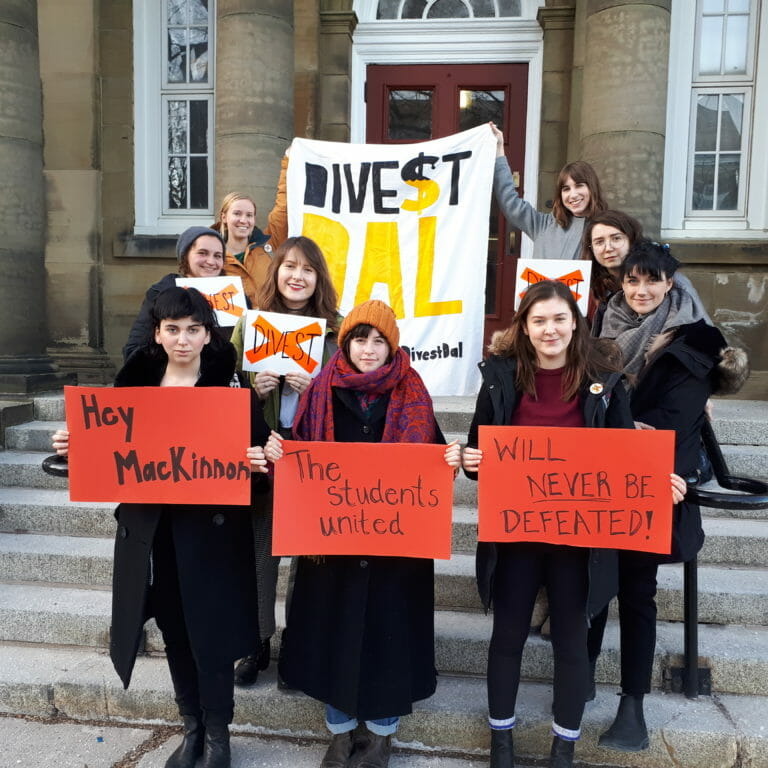 DivestDalBOG_AnastasiaPayne In this image: Students supporting Divest Dal at the Board of Governor's meeting.