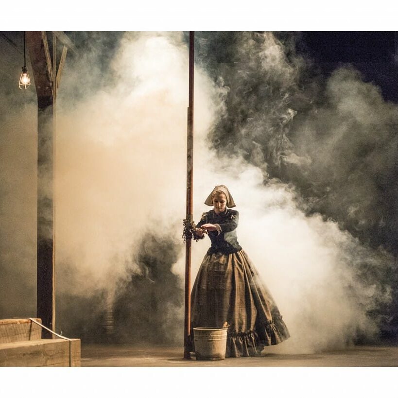 GhostSonata_DalTheatre A ghostly milkmaid haunts the stage (photo by Ken Kam via Dalhousie Theatre)