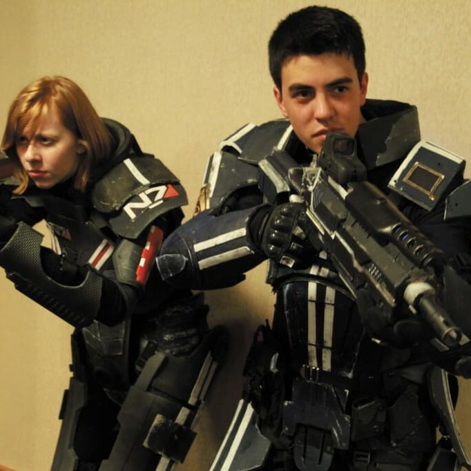 Susan May and Nathan Tey made their armour by painstakingly moulding 
PVC foamboard with heat guns.
