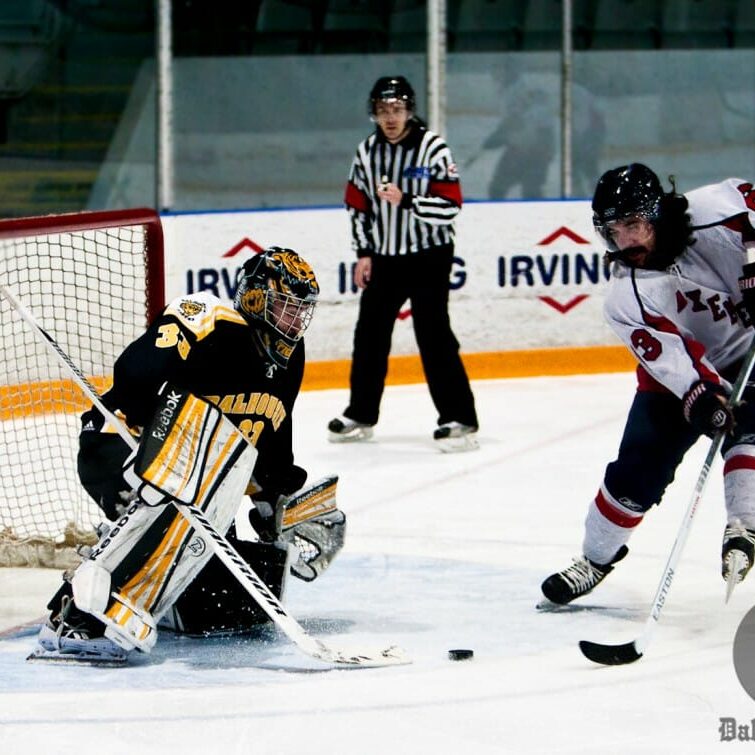 Wendell Vye stopped 31 shots in Dal's 3-1 defeat against Acadia. (Martina Marien photo)