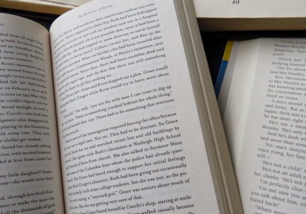 Howtoreadabookandactuallyfinishit_GraceMasonParkinson Stock image of books.