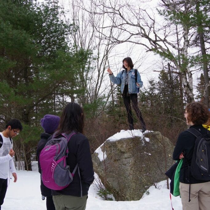 Students hike the Bluff Trail with Trips by Transit.