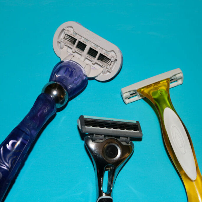 In this image: Three razors.