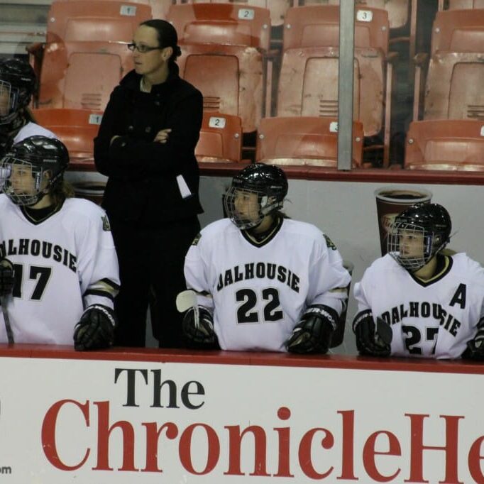 Dalhousie's women's hockey team met with the university president on Jan. 14. (Richard Lafortune photo)