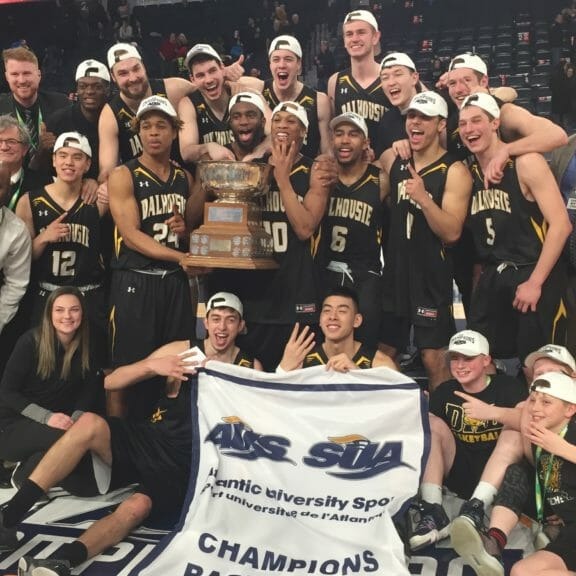 In this image: The Dalhousie Tigers pose for a championship photo at the Scotiabank Centre on March 3.