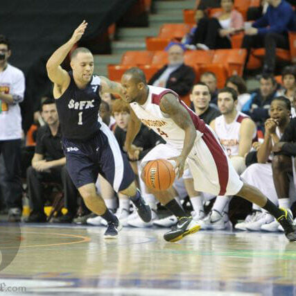 St. FX/Concordia quarterfinal: Concordia's Decee Krah goes for the opening.