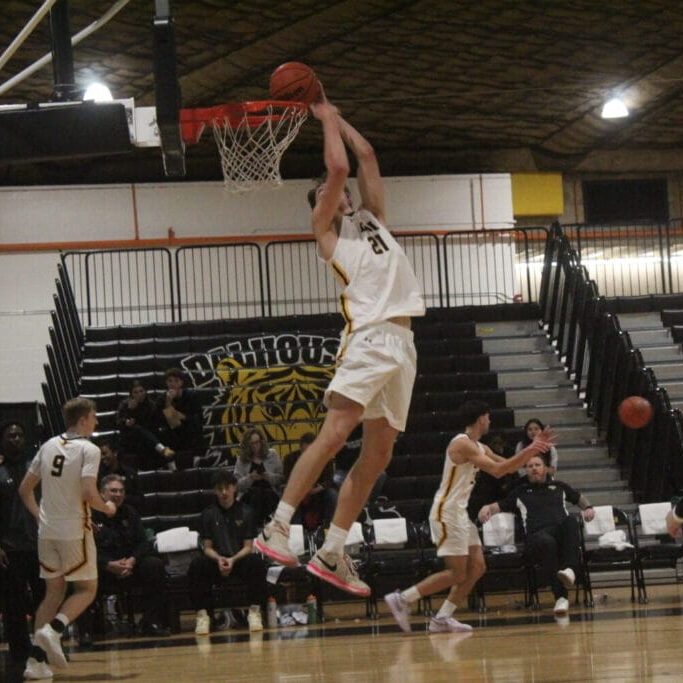 Austin Thomson skies for the dunk at the Dalplex in Halifax, NS. 