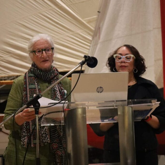 Image by Jenna Olsen Kathrin Winkler (L) and Karen Hudson (R) speak at the Maritime Museum of the Atlantic on Tuesday, Feb. 27, 2024. They are organizers of the #1792 Project which aims to educate people on the exodus of Black Loyalists to Sierra Leone in 1792.