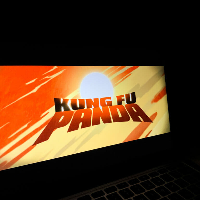 In this image: The Kung Fu Panda title screen.