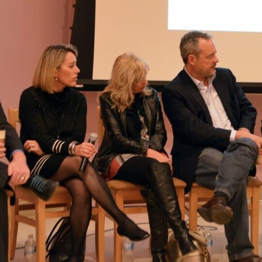 Tim Bousquet, far right, disagrees with his fellow panelists on the future of journalism (Photo by Dave Lostracco)