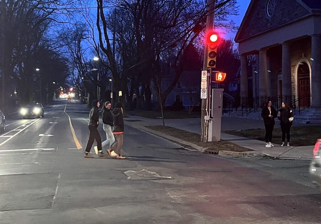 The pothole at the corner of Jubilee Road and Oxford Street on Friday, Mar. 31, 2023. The pothole, which had the most complaints of any pothole downtown, was repaired in September. Image by Jenna Olsen