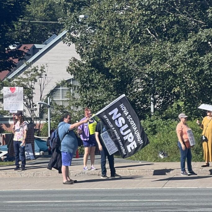 Library workers take to the picket line as part of strike efforts for better wages (Image by Calvin Borghardt)