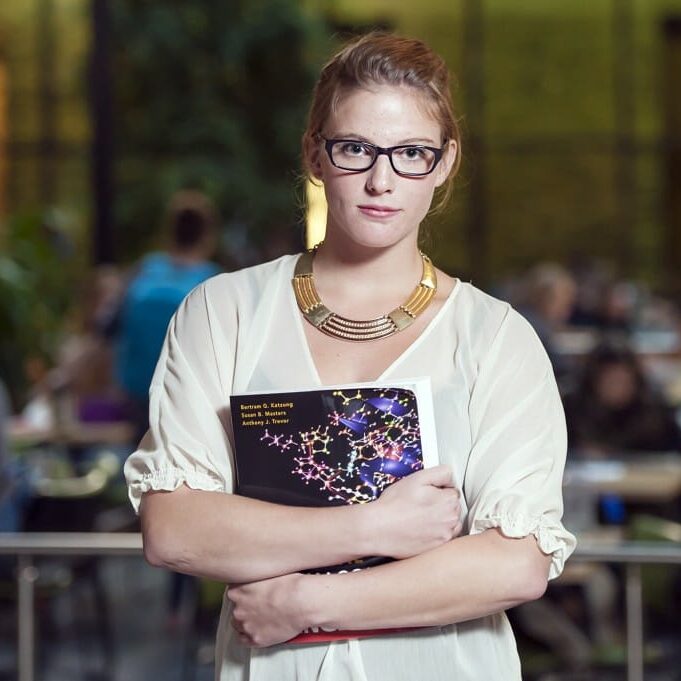 Emma Herrington studies most on weekends when there are no classes.