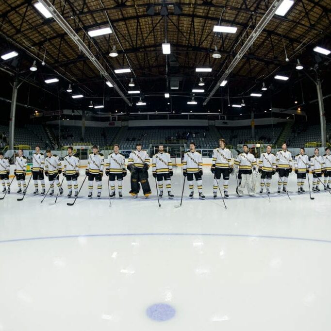 Halifax, Nova Scotia - Oct 05, 2022:  AUS Men's hockey between Dalhousie Tigers and Acadia Axemen at the Halifax Forum in Halifax, Nova Scotia. (Trevor MacMillan/Dalhousie Tigers)