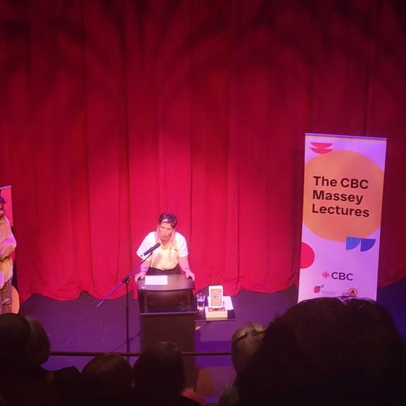 Leilani Farha delivers her Massey Lecture on housing at Neptune Theatre in Halifax, Nova Scotia, on Sept. 12, 2026. (Dylan Follett/The Dalhousie Gazette)