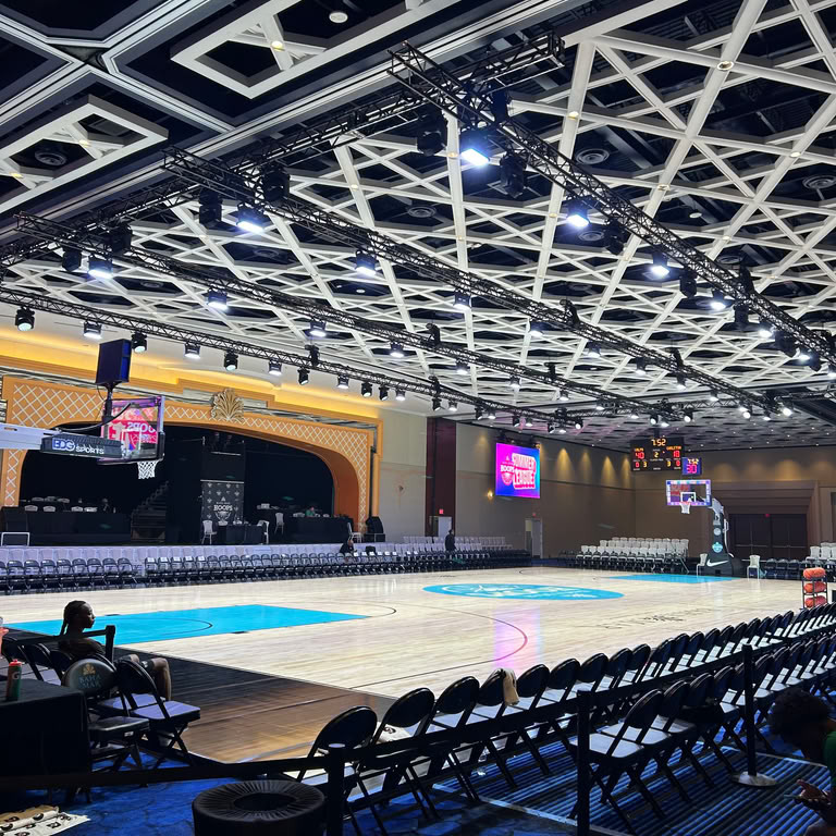 The court where the Dalhousie University men's basketball team played during their trip to the Bahamas is pictured in Nassau, Bahamas, on Sunday, Aug. 3, 2026. (Image courtesy of Lydell Husbands)

