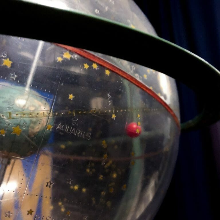 In this image: a globe.