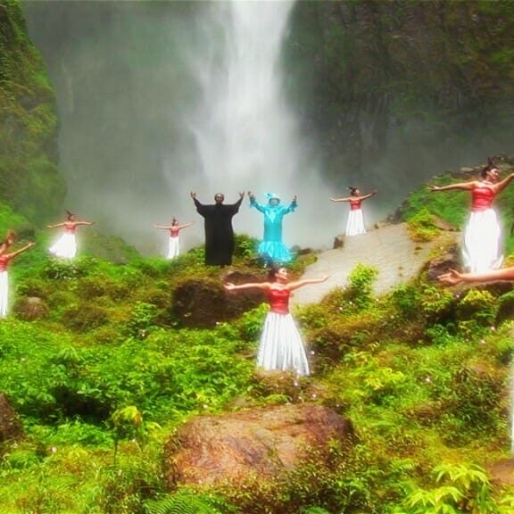 Outlier_Press A shot from "The Act of Killing." Just a normal day at the falls. (Press photo)