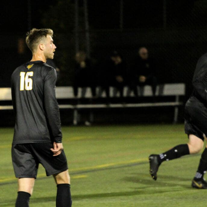 In this image: Jeff Arkin at a men's soccer game.