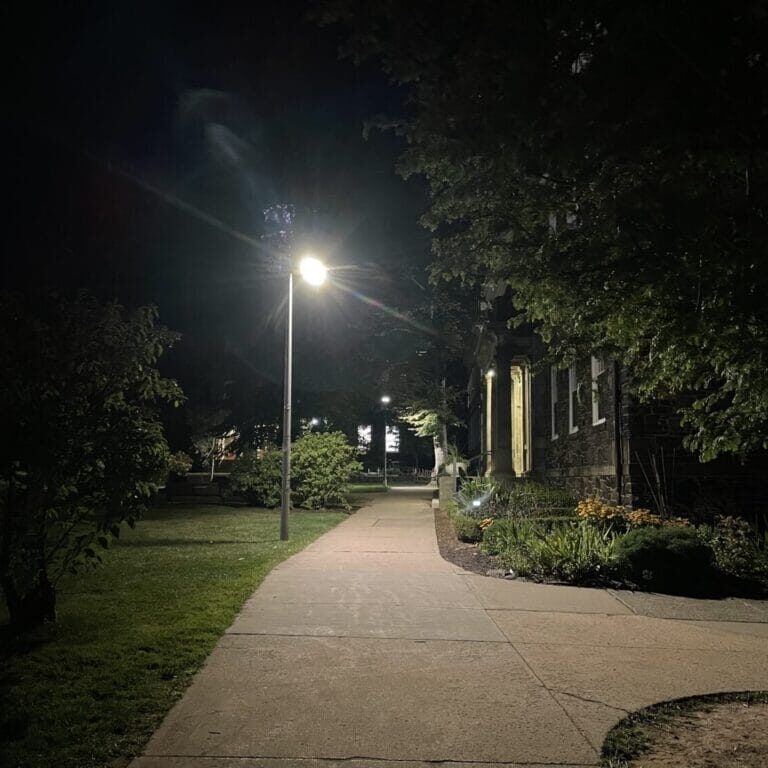 Dalhousie University quad at night. Photo credit: Celia Fournier