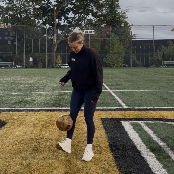 Sally Steinberg at Wickwire Field. (Ryan Bradbury/The Dalhousie Gazette)
