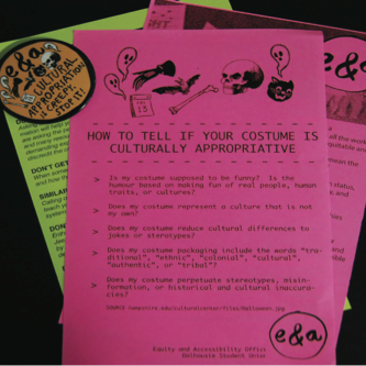 Materials distributed by the E&A office as part of their Halloween campaign. ••• Eleanor Davidson / Dalhousie Gazette