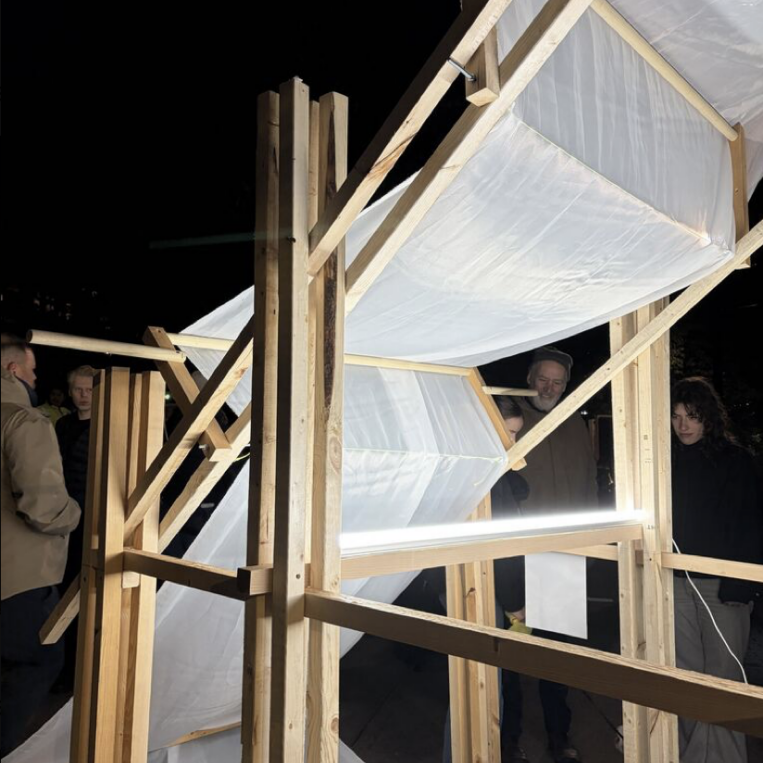 Installation (Un)seen City: Systems Between is displayed during Nocturne in Halifax, on Oct. 17, 2026. (Grace Kim/The Dalhousie Gazette)