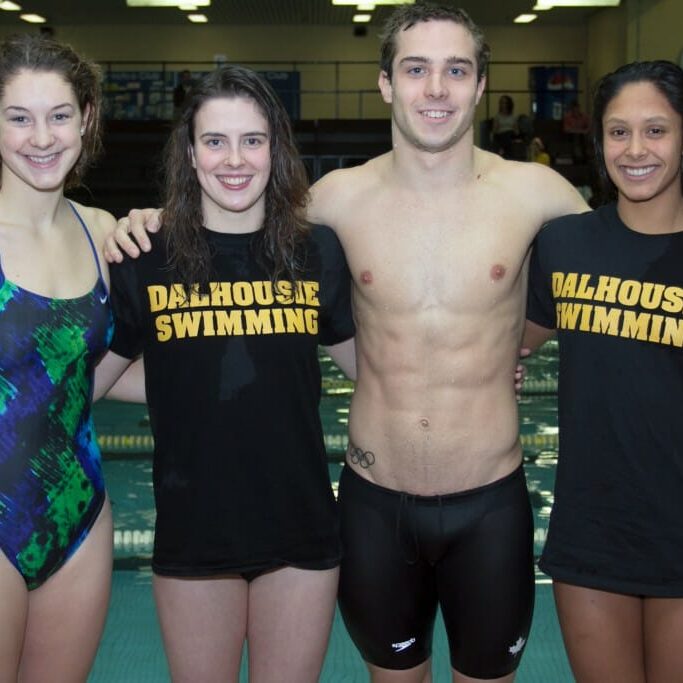 The Dalhousie record-breakers: Molly Wedge, Katie Webster, David Sharpe and Keisha Mills. (David Munro photo)
