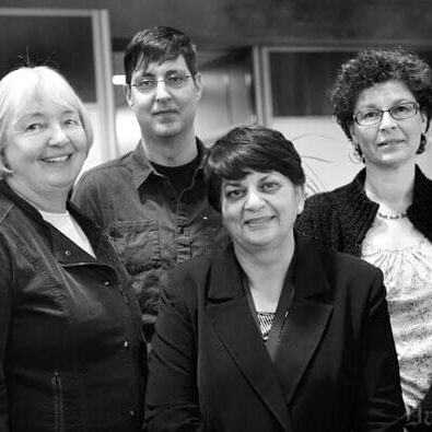 Lynn Taylor, Bruno Roy, Fay Patel and Lisa Parsons are part of the Centre's team dealing with SRI results. Photo by Angela Gzowski
