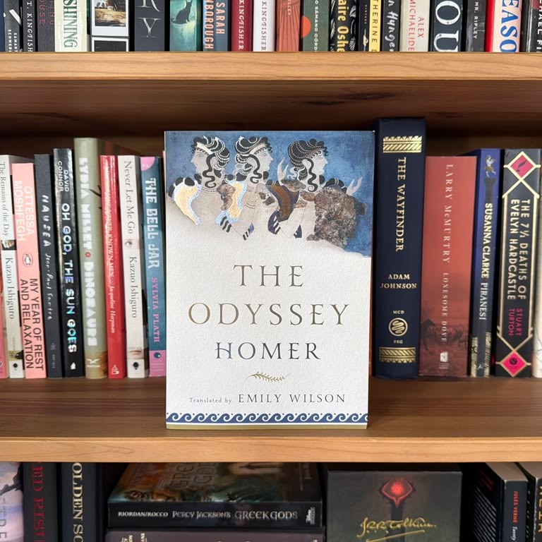 A copy of The Odyssey translated by Emily Wilson, taken on Aug. 31, 2026. Wilson critiqued Christopher Nolan’s film of the same name for departing from the themes of the poem. (Isabel Duque/The Dalhousie Gazette)
