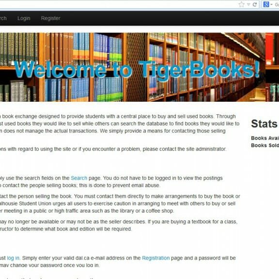 The Homepage of Tiger Books (Justin Hartling photo)