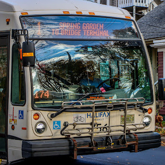 Transit Violence A Halifax Transit bus on Spring Garden Road in Halifax, Nova Scotia, on Wednesday, Oct. 22, 2025. (Lukas Kohler/The Dalhousie Gazette)