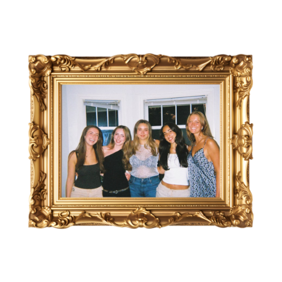 Roommates Calista Chialtas, Noa Waldman, Carys McNeil, Laura Rezende, and Haley Mullen pose for a photo in Halifax, Nova Scotia. (Akane Van Schoonhoven/The Dalhousie Gazette)
