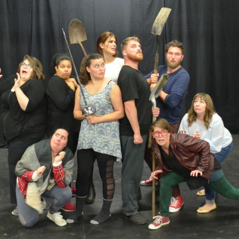 In this image: The cast of Villain's Theatre's Zomblet.