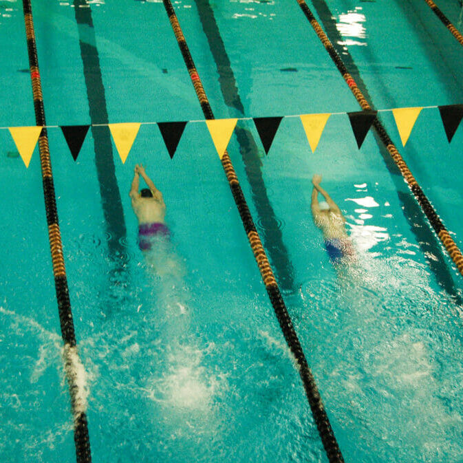 In this image: The Dalhousie University men's swimming team swims during the Kemp-Fry Invitational.