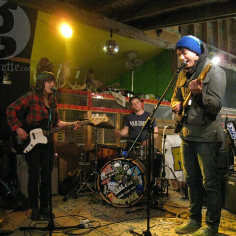 Local talent (left to right:) Klarka Weinwurm, Aaron Mangle and Jon McKiel play in LaHave, NS. Photo by Adria Young