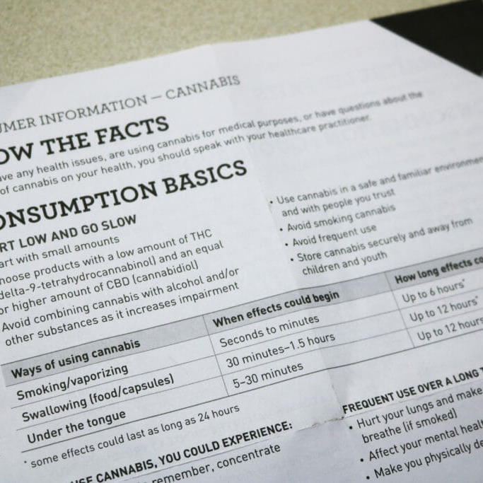 A cannabis "Know the Facts" flyer.