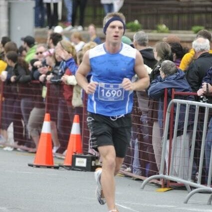 Colin - Fitness Colin doesn't just talk the talk, but he walks the walk. He's seen here at last May's Blue Nose marathon. Photo supplied