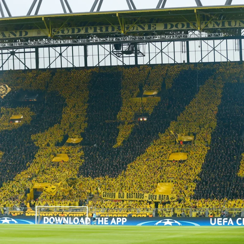 Borussia Dortmund’s Yellow Wall. Image credit: The Guardian