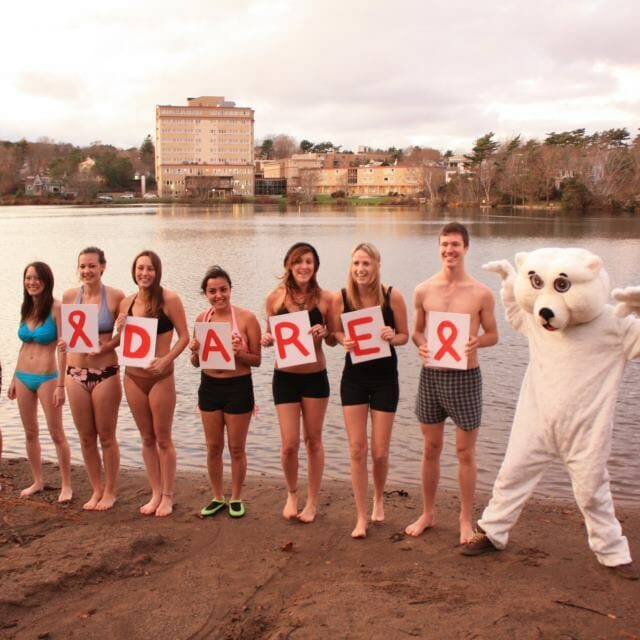 Nine Dal students took a polar dip plunge for the Dare Campaign.