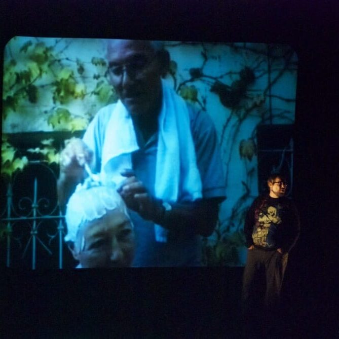 Itai Erdal and his mother. (Photo by Johan Lavine via Portland Institute for Contemporary Art)