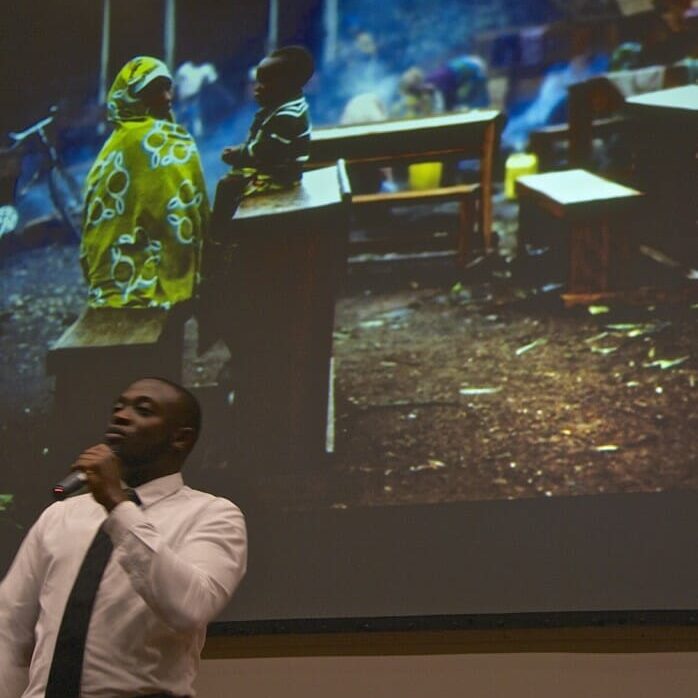 Michel Chikwanine says 250,000 child soldiers still exist today. (Photo by Alice Hebb)