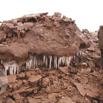 Mud - CarolAnne Black Ice blocks (such as the one pictured above) could possibly damage turbines in the Bay of Fundy. Photo by CarolAnne Black